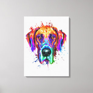 Impressão Em Tela Arte Lixada Grande Dane Puppy Lover Difts