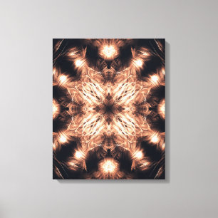 Impressão Em Tela Arte Mandala Fractal em Arenito Radiante