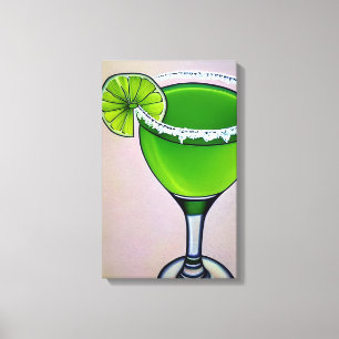 Impressão Em Tela Arte Margarita Líquida Verde Moderna
