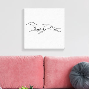 Impressão Em Tela Arte Minimalista de Linha Única de Greyhound Corre