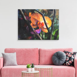 Impressão Em Tela Arte Moderna Abstrata Cubista Orquídea em Tela Est