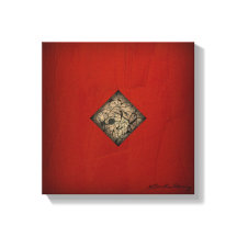 Arte Moderna Estilo Pollock Vermelho Dramático