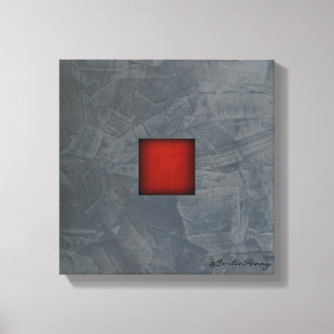 Impressão Em Tela Arte Moderna Vermelho Dramático Cinza Ardósia