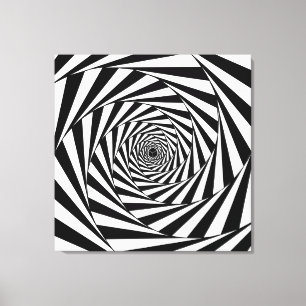 Impressão Em Tela Arte moderno abstrato de redemoinho espiral preto 