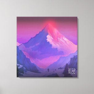 Impressão Em Tela Arte Motivacional Minimalista Alpenglow Everest RI