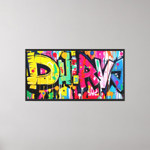 Impressão Em Tela Arte na rua digital -