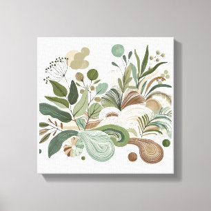 Impressão Em Tela Arte Natural de Plantas abstrato - Jardim