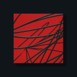 Impressão Em Tela Arte Negra Negra Moderna<br><div class="desc">O design moderno apresenta um design linear orgânico abstrato artístico em vermelho e preto com sotaques cinzas.</div>