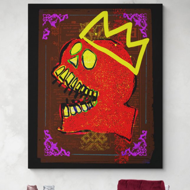 Impressão Em Tela Arte NFT do King Calavera Skull Geek (Criador carregado)