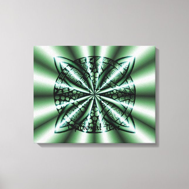 Impressão Em Tela Arte Nó Celta Verde (Frente)