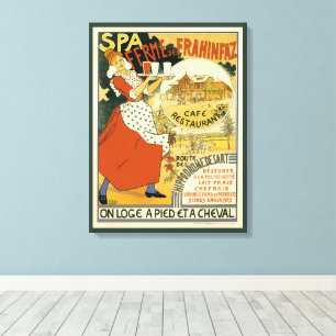 Impressão Em Tela Arte Nova Antiga, Cervejaria, Restaurante e Café