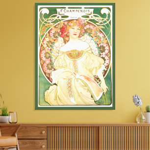 Impressão Em Tela Arte Nova Antiga, Champenois por Alphonse Mucha