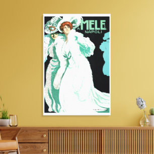 Impressão Em Tela Arte Nova Antiga, Moda Italiana, Mulheres Elegante