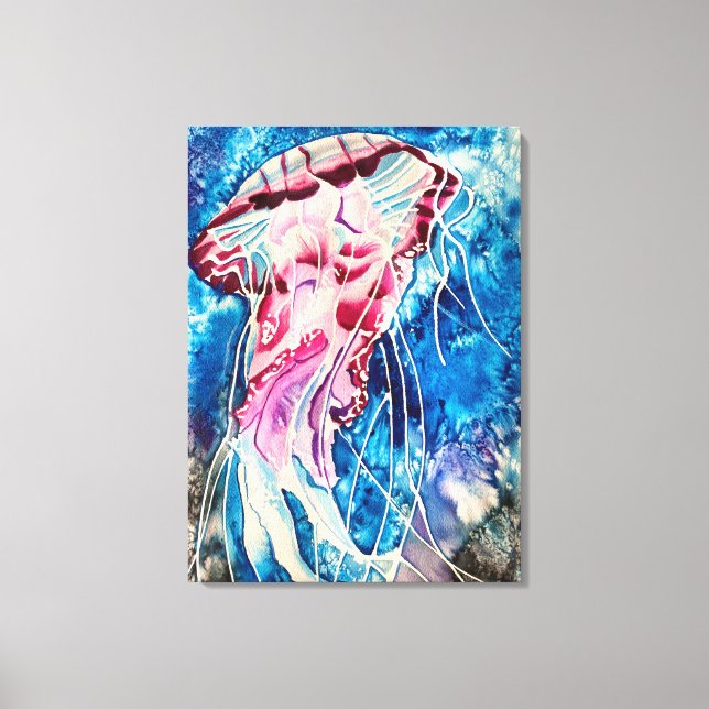 Impressão Em Tela Arte oceânica de água-vivas (Frente)