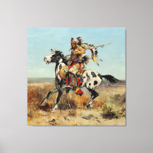 Impressão Em Tela Arte Ocidental “Dakota Chief” por Charles M Russel