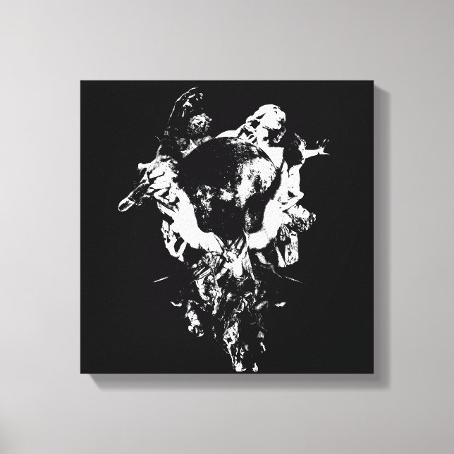 Impressão Em Tela Arte original #3 Preto e branco (Frente)