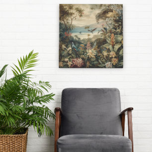 Impressão Em Tela Arte Paradisíaca Botânica Tropical Vintage  