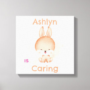 Impressão Em Tela Arte Personalizada de Coelho para Crianças Decor