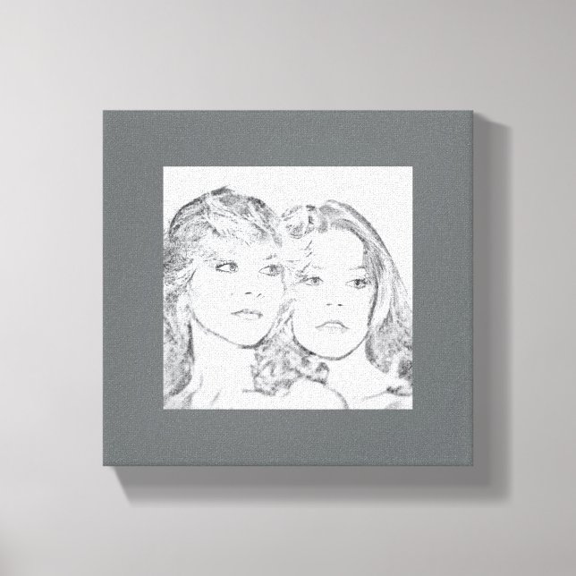 Impressão Em Tela Arte personalizada de parede da coleção "Sister's" (Frente)