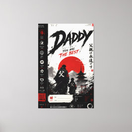 Impressão Em Tela Arte Personalizada de Samurai Pai em Tela na Pared