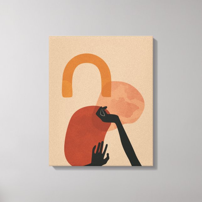 Impressão Em Tela Arte Pintada À Mão - Boho, Tonturas Terrestres (Frente)