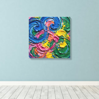 Impressão Em Tela Arte Pop Abstrata Elétrica - Azul Cobalto