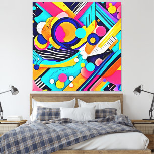 Impressão Em Tela Arte Pop Abstrata Vibrante
