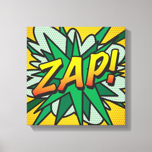 Impressão Em Tela Arte Pop Comic Book ZAP (Frente)
