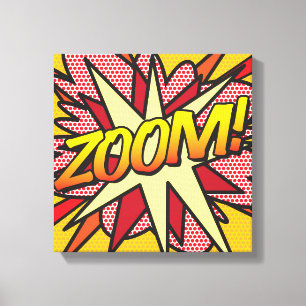 Impressão Em Tela Arte Pop Zoom Super-Herói de Quadrinhos