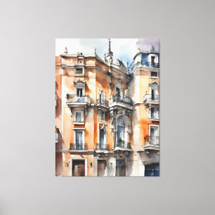 Impressão Em Tela Arte por aquarela de Madrid
