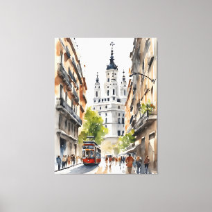 Impressão Em Tela Arte por aquarela de Madrid