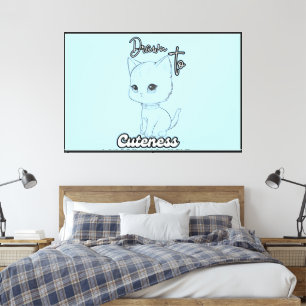 Impressão Em Tela Arte Preta e Branca Adorável