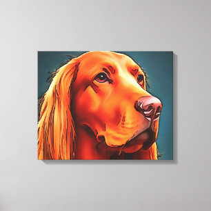 Impressão Em Tela Arte Preta Retrato Retrato de Pet Irlandês