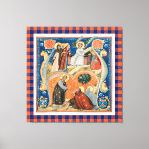 Impressão Em Tela Arte Religiosa da Páscoa Vintage em xadrez de búfa