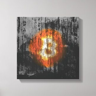 Impressão Em Tela Arte Resiliente De Bitmoeda (Na Parede Preta HD)