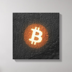 Impressão Em Tela Arte Resiliente De Bitmoeda (Na Parede Preta HD)
