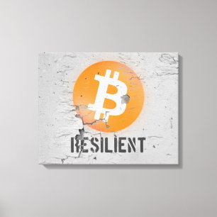 Impressão Em Tela Arte Resiliente De Bitmoeda (Na Parede Rachada HD)