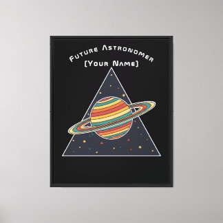 Impressão Em Tela Arte Retro de Saturno para Futuro Astrônomo - Pers