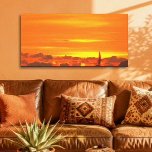 Impressão Em Tela Arte Sailboat Sunset 1300