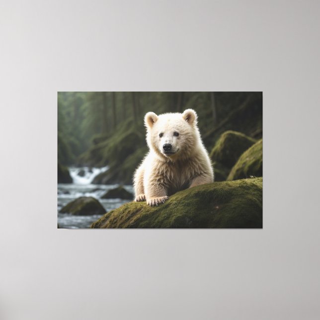 Impressão Em Tela Arte Selvagem do Urso Branco (Frente)