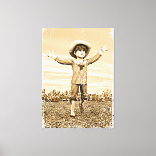 Impressão Em Tela Arte Sepia Nostálgica do Marinheiro Antigo