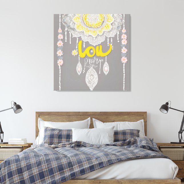 Impressão Em Tela Arte Sunny Cinza Lace AI (Insitu(Quarto))