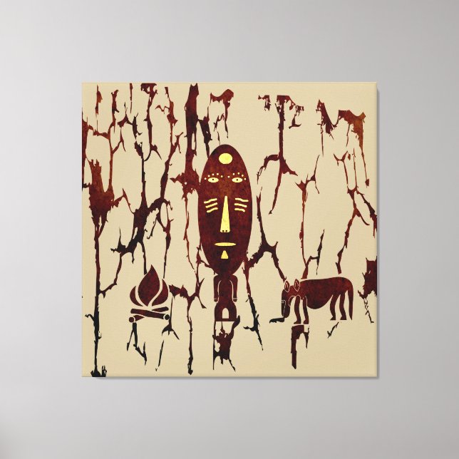 Impressão Em Tela Arte tribal abstrato africana (Frente)