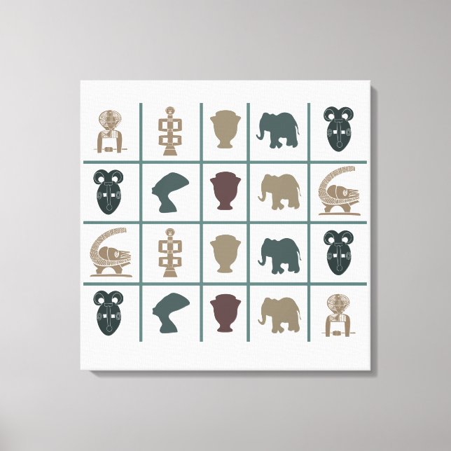 Impressão Em Tela Arte tribal abstrato africana (Frente)