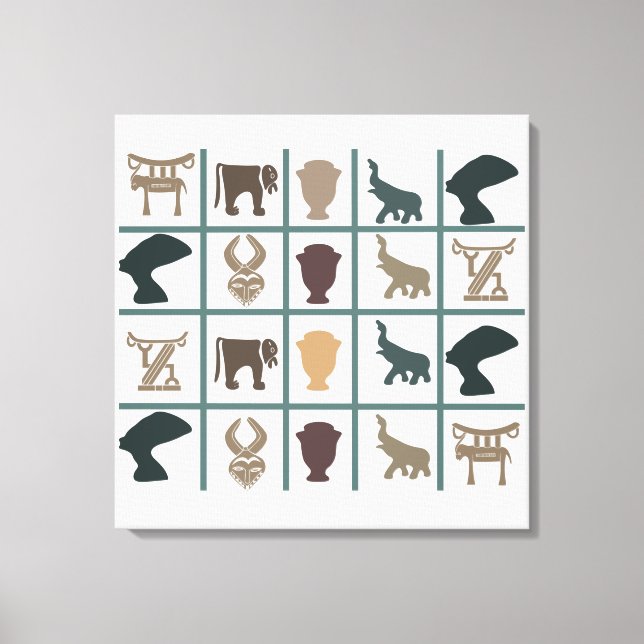 Impressão Em Tela Arte tribal abstrato africana (Frente)