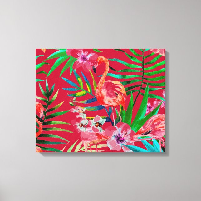 Impressão Em Tela Arte tropical flamingo (Frente)