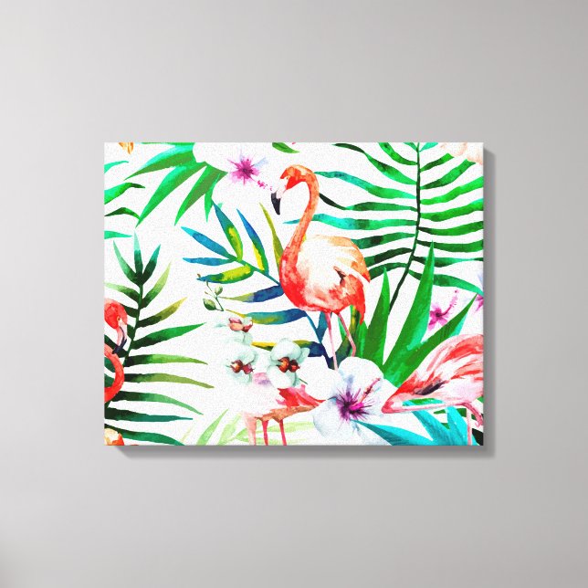 Impressão Em Tela Arte tropical flamingo (Frente)