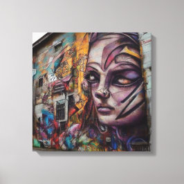Impressão Em Tela Arte Urbana em Edifício Abandonado