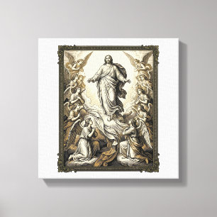 Impressão Em Tela Arte Vetorial de Gravação de Anjo da Ascensão Vint