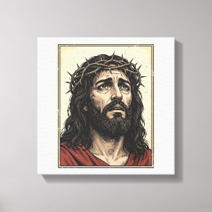 Impressão Em Tela Arte Vetorial de Retrato Religioso da Coroa de Esp